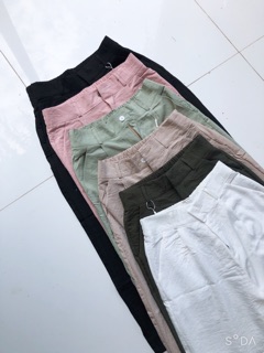 Quần culottes nữ cúc khoá kiểu Nhật dáng lỡ