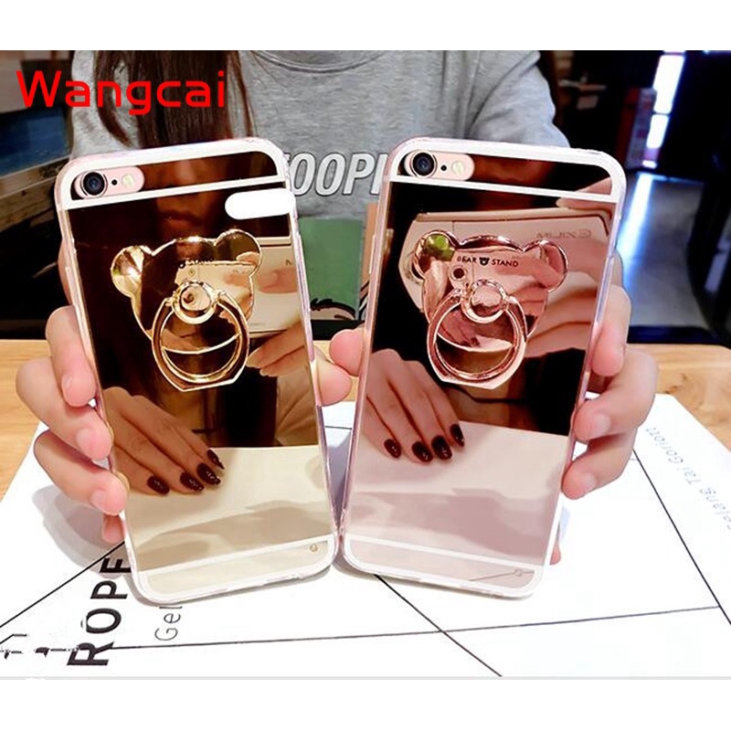 OPPO A9 A5 2020 Realme C3 5i 5s 5 3 Pro C2 A7 A5S Reno F11 R17 R15 Pro A3S F9 F7 F5 A73 A83 F3 F1 F3 Plus Cover Case Mirror Ring Holder Stand