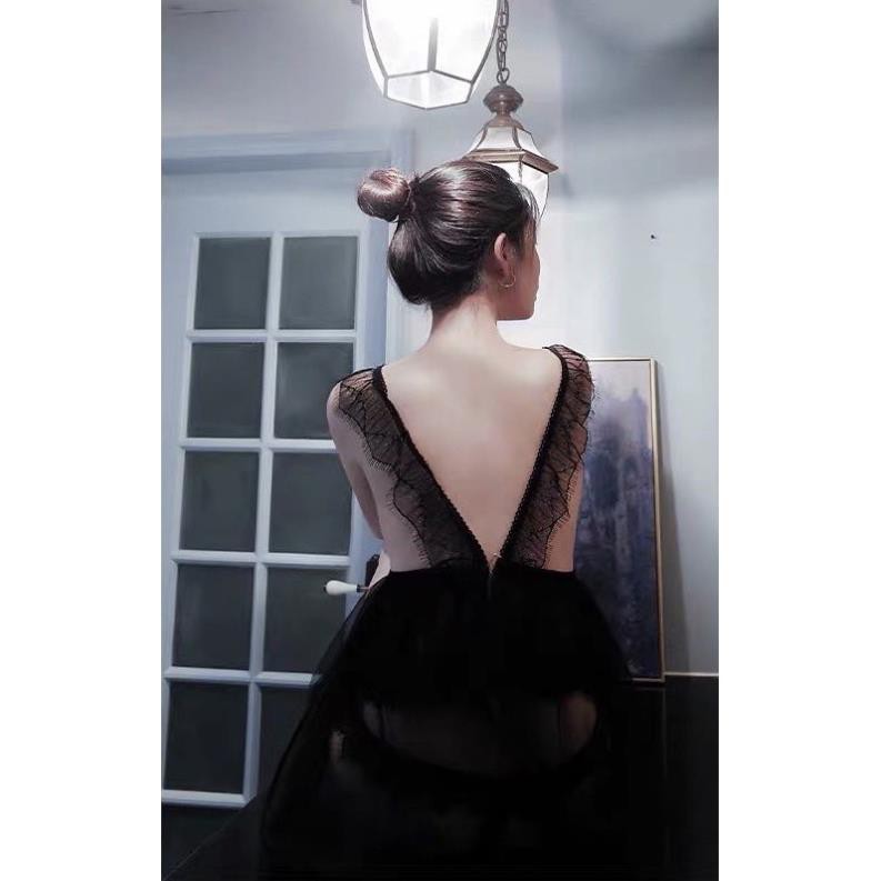 Váy ren V lưng sexy cao cấp