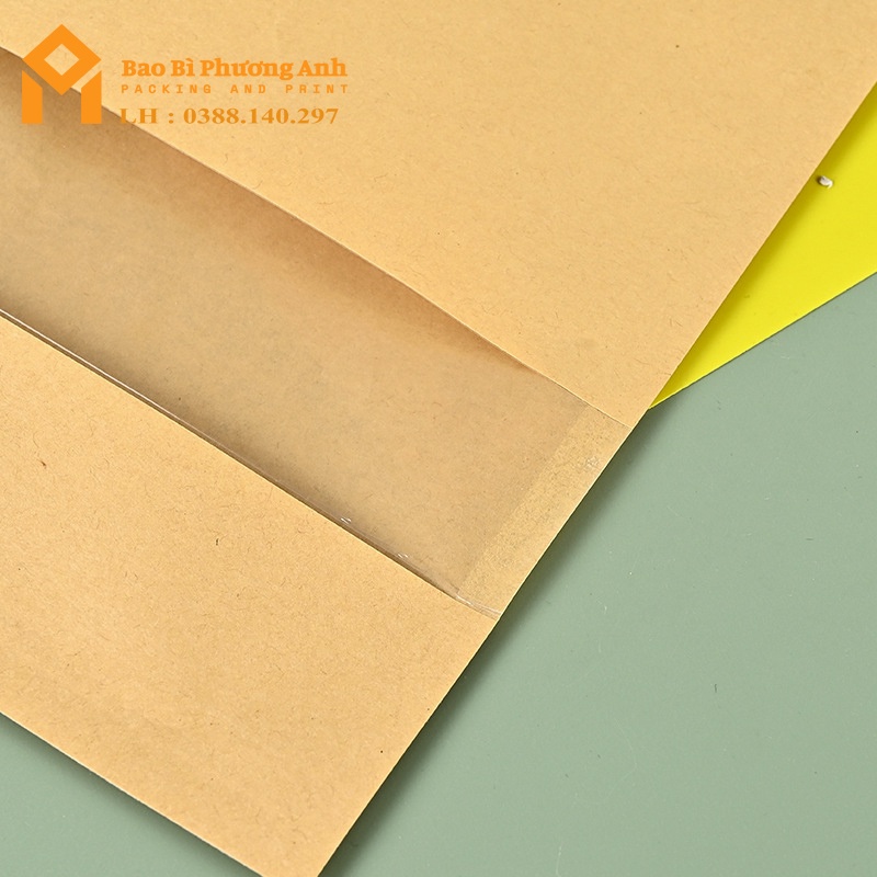 Combo 100 Chiếc Túi Zip Giấy Kraft Nâu 12x20_Bao Bì Phương Anh