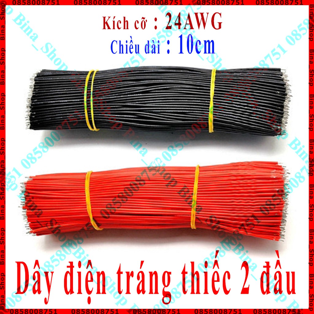 10 sợi dây điện đơn 24AWG tráng thiếc dài 10cm/20cm màu tự chọn