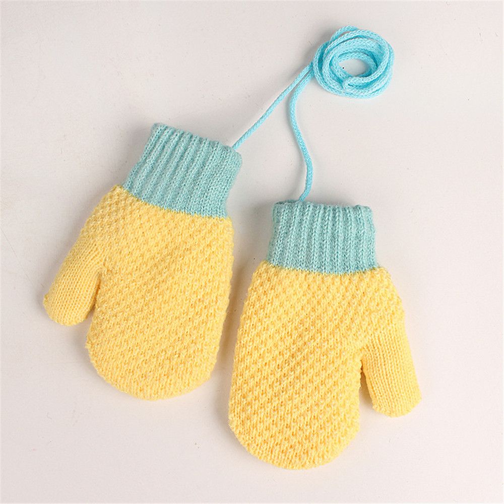 Găng tay giữ ấm mùa đông MIHAN1 dễ thương có dây đeo tay cho bé 2-6 tuổi