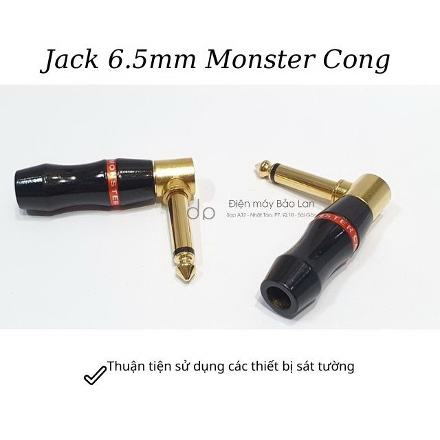 Jack 6 Ly Cong Monter, Xi Vàng Cao Cấp, Màu Đen, Sử Dụng Âm Thanh Chuyên Nghiệp, BH 6 Tháng