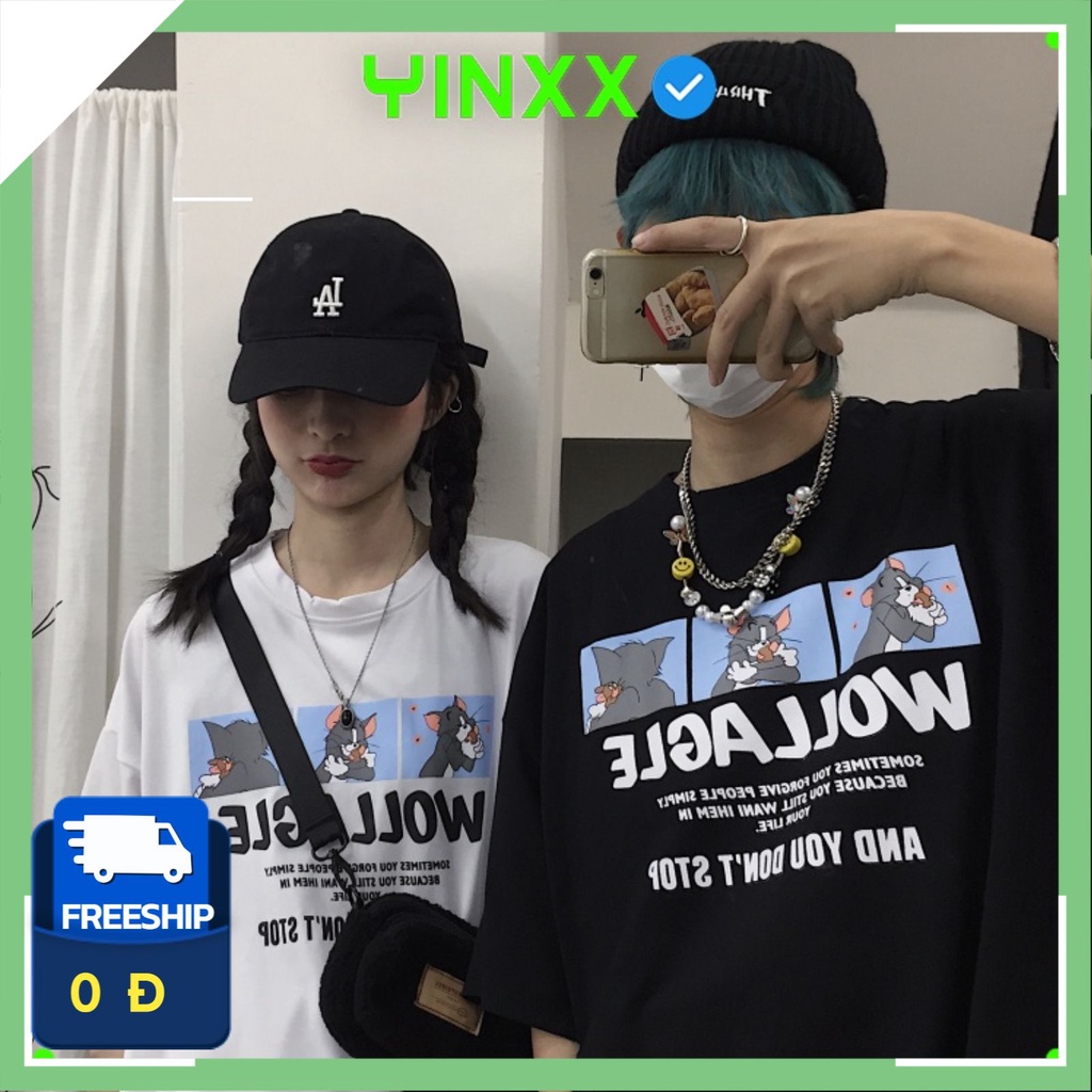 Áo thun tay lỡ nam nữ AT43, áo phông unisex form rộng chất cotton mát mịn thấm hút mồ hôi in chữ thái | BigBuy360 - bigbuy360.vn