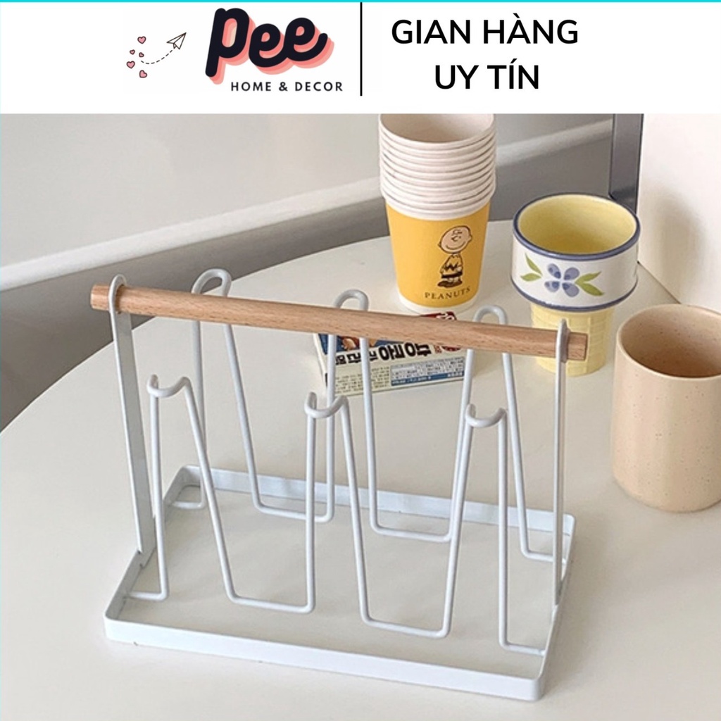 Giá úp cốc ly, kệ úp cốc kèm khay hứng nước gọn gàng nhà bếp - Peehomedecor