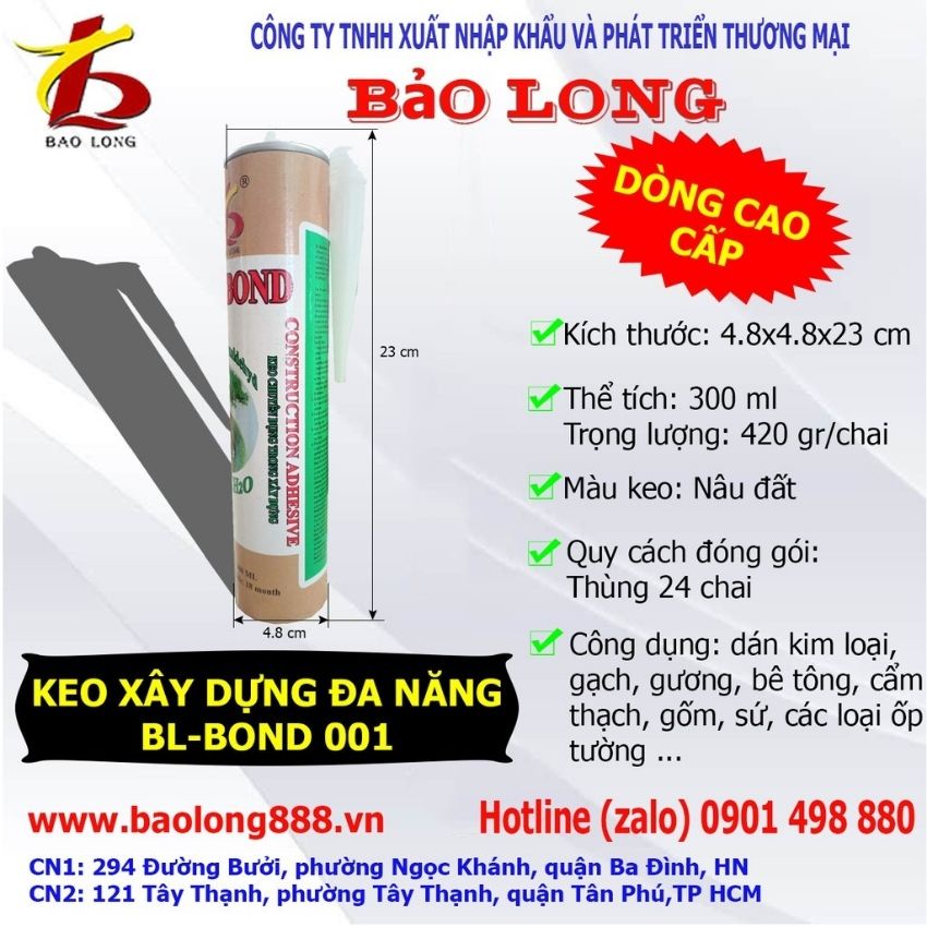 keo bond/keo đa năng/Keo xây dựng đa năng BL Bond L1