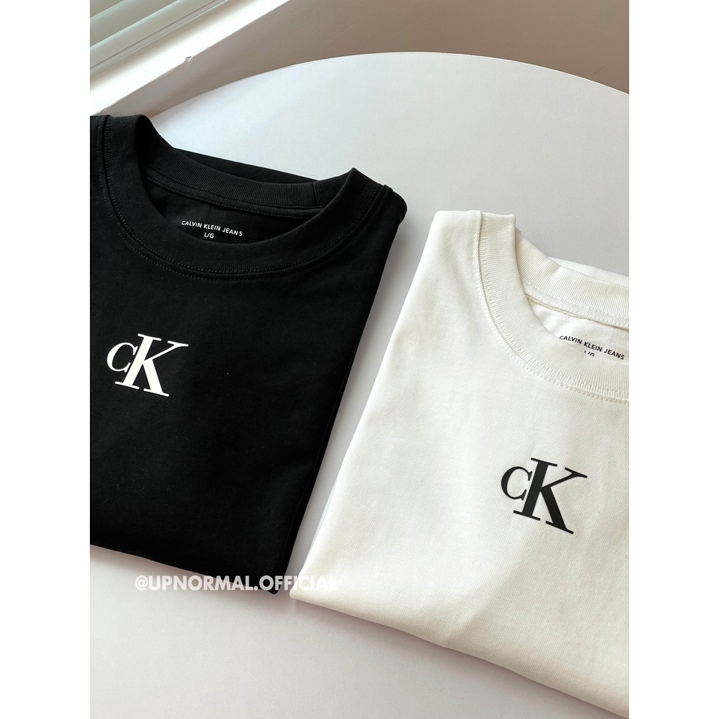 Áo thun CK Mini Logo form rộng tay lỡ unisex cho nam và nữ