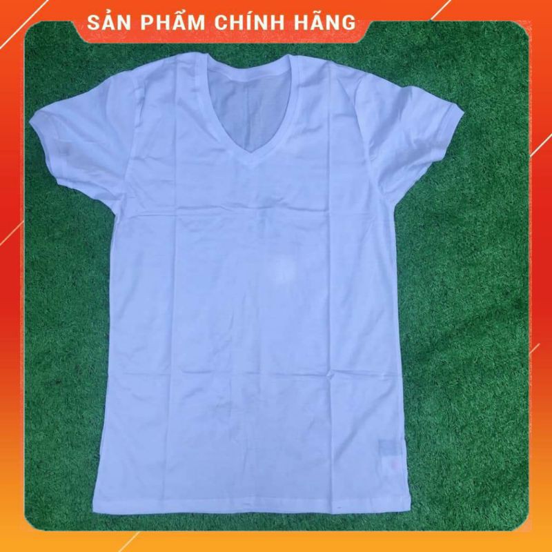 Áo thun lót trắng nam cổ tim 100% cotton