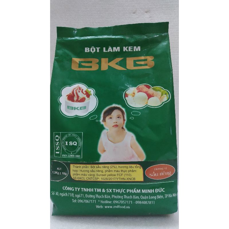 Bột làm kem tươi BKB vị SẦU RIÊNG gói 1.3kg