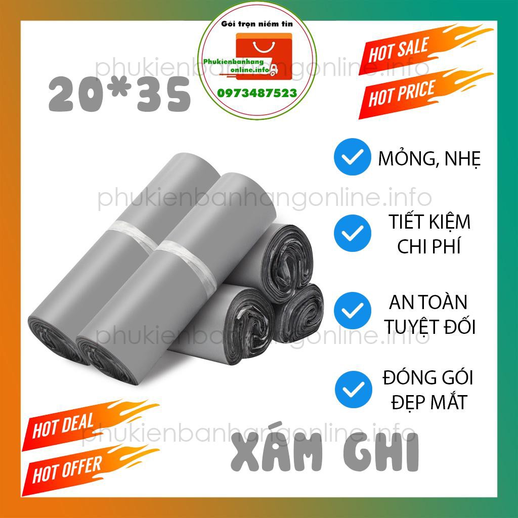 [RẺ NHẤT SHOPEE] Túi Đóng Hàng Niêm Phong Tự Dính KT 20X35cm Đóng Gói Quần Áo, Phụ Kiện 1-2 Sản Phẩm -T5