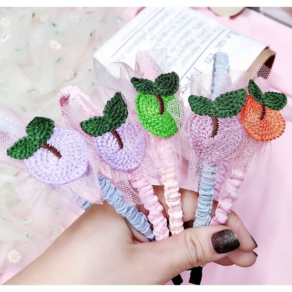 Cài tóc cho bé - Bờm bọc vải đính hoa bằng vải