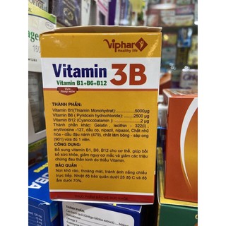 [CHÍNH HÀNG]Viên uống Vitamin 3B B1-B6-B12 (hộp 100 viên)