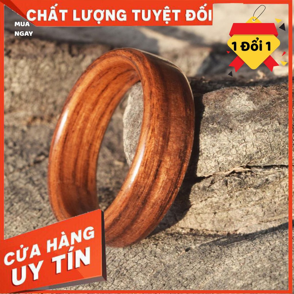 [Handmade 100%] Nhẫn gỗ sưa vàng uốn - Làm Quà Tặng