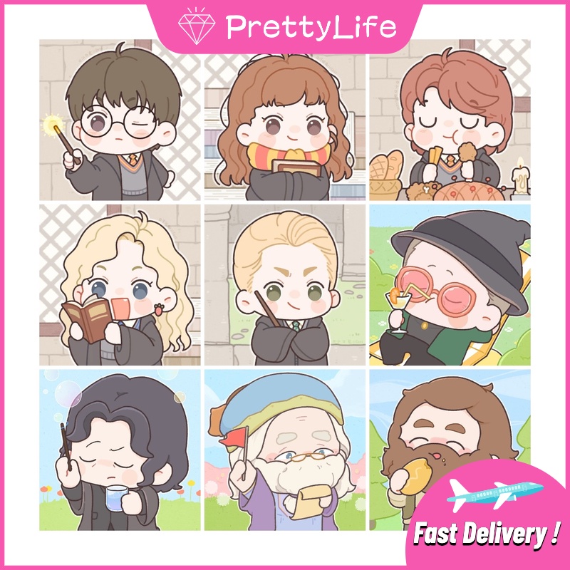 Bộ tranh đính đá 5D họa tiết Harry Potter hoạt hình độc đáo kích thước 30x30cm/40x40cm/50x50cm