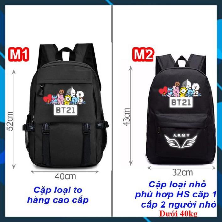 ( SALE 50%) Cặp BTS phản quang, balo BT21 phản quang, cặp A.R.M.Y, ARMY