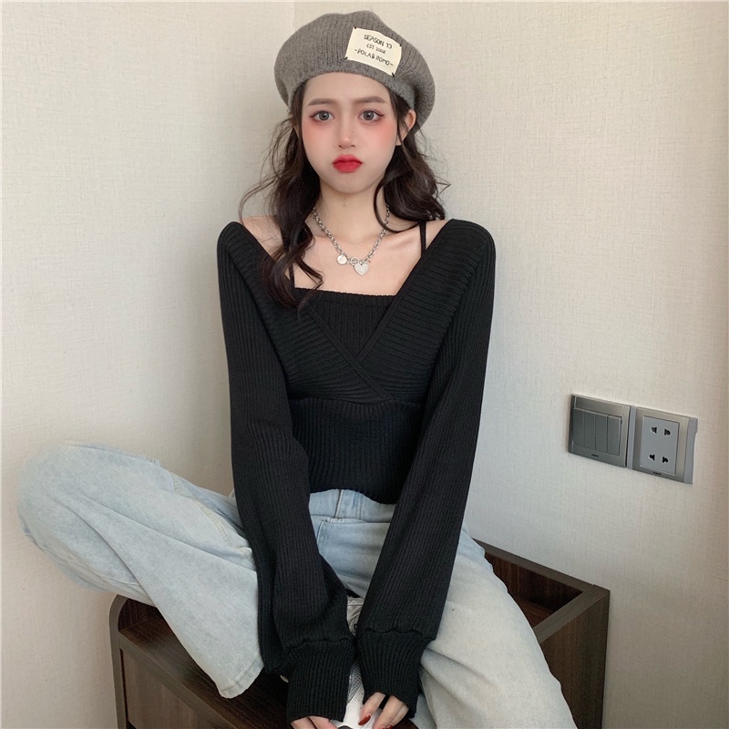 Áo len kiểu hàn quốc 2021, áo len trắng nữ tay dài thiết kế đẹp thời trang thu đông | BigBuy360 - bigbuy360.vn