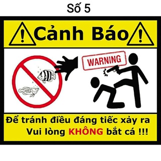 Sticker dán bể cá cảnh | Cảnh báo cấm sờ hồ cá