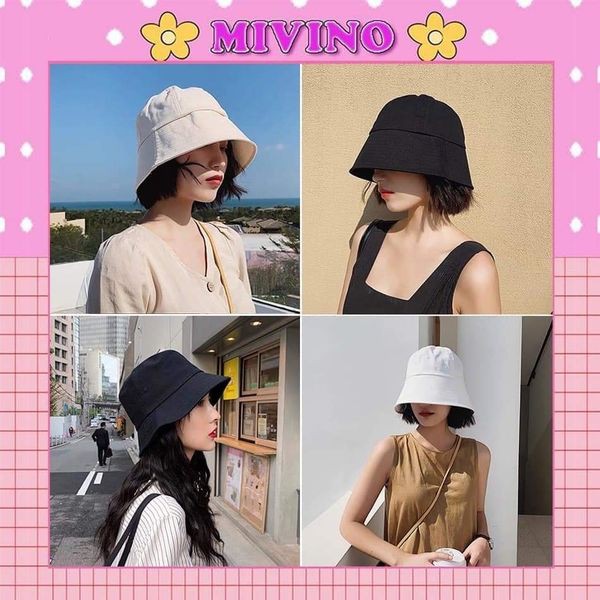 Mũ bucket trơn ❤️ Nón tai bèo vành tròn trơn 2 mặt Ulzzang form unisex nam nữ .