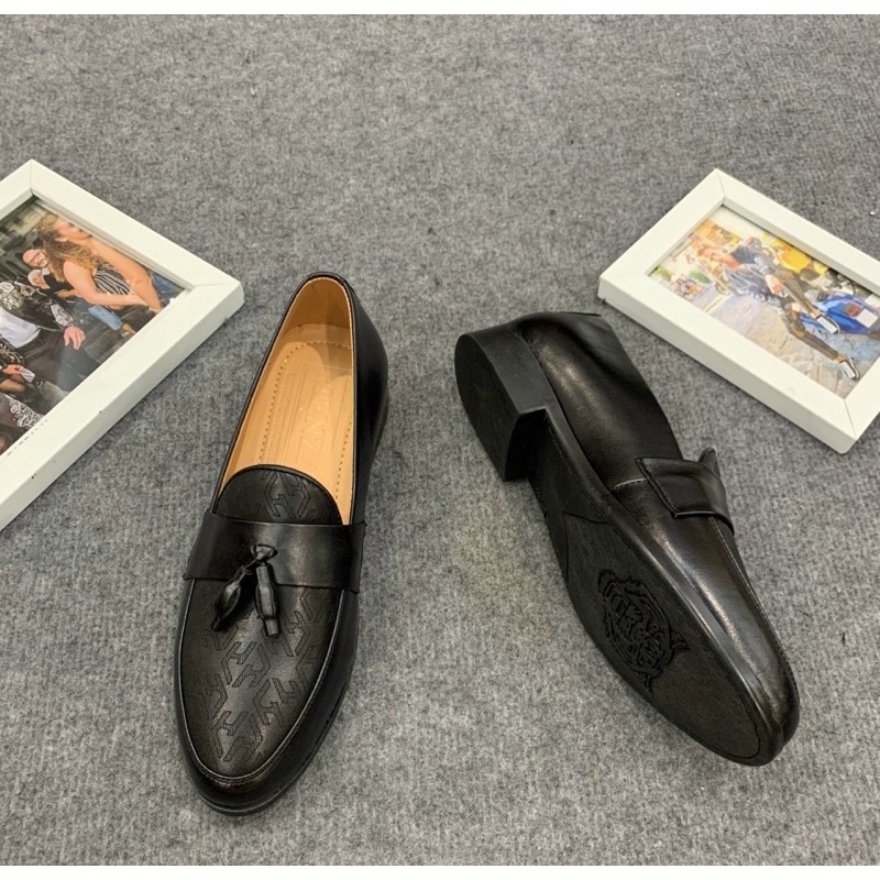 Giầy tây có gót thời trang nam phong cách trẻ trung lịch sự, Giầy sục có hoạ tiết chuông btshop từ 38 đến 42