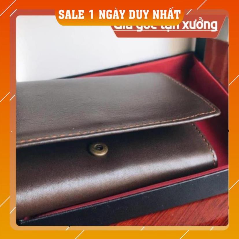 Ví da bò nam cao cấp💖FREESHIP💖Ví đứng Nam Da Bò Gấp 3 - Chất Lượng - Tặng Hộp Đựng