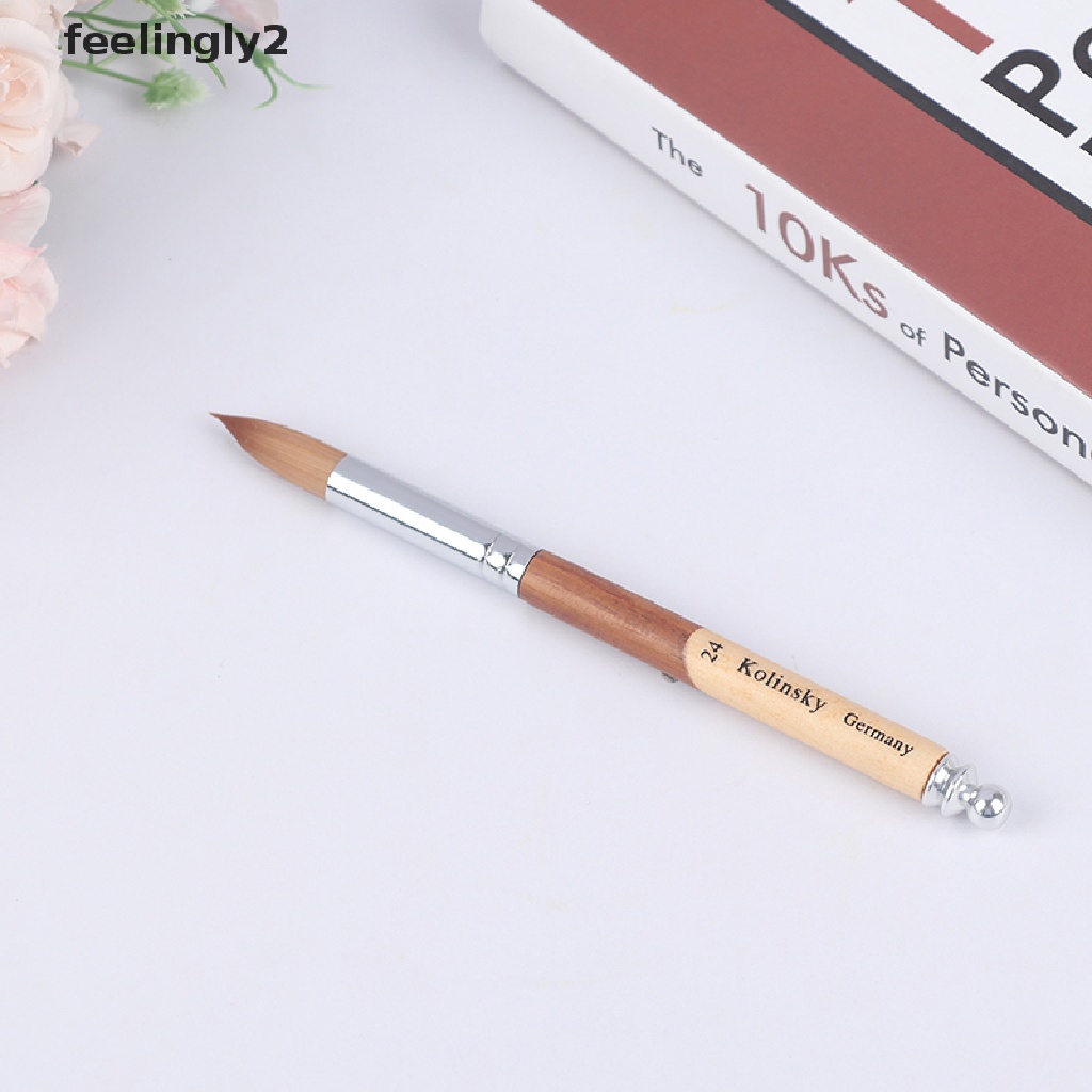 [Hàng mới về] Cọ vẽ trang trí móng lông đen bằng acrylic cán gỗ màu hồng pha lê bằng kim loại phù hợp cho bột/ chất lỏng