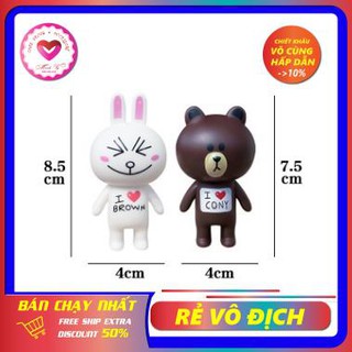 Cặp gấu thỏ đứng | Phụ kiện bánh kem | Trang trí bánh sinh nhật