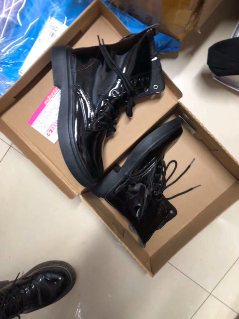 (Sẵn 39)✨ Bốt cao cổ có khoá cạnh da PU Ulzzang bóng cá linh lung linh nổi bật_ ảnh thật cuối | BigBuy360 - bigbuy360.vn