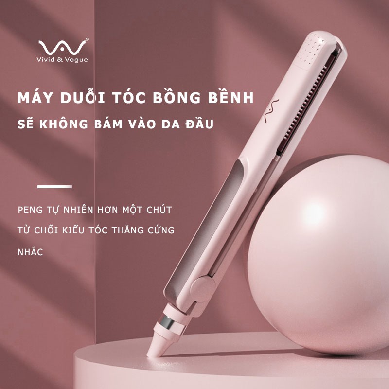 Máy Duỗi Tóc Điều Chỉnh Nhiệt VIVID&VOGUE Chuyên Nghiệp - Hàng Nhập Khẩu Lược răng ion âm tóc thẳng nóng bỏng 007A