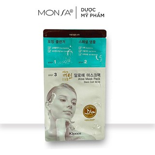 Mặt Nạ Dưỡng Da 3 Bước Tinh Chất Tế Bào Gốc Thực Vật IQueen 3in1 Aloe Mask Pack (1 miếng)