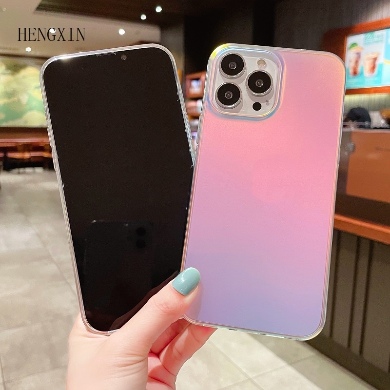 Ốp Điện Thoại Mềm Màu Laser Phản Quang Cho iPhone 11 12 13 14 pro max