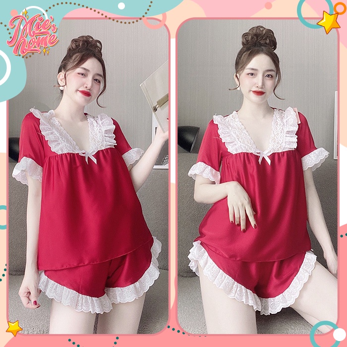 Đồ bộ đùi mặc nhà ngủ nữ, lụa tơ cao cấp mát mịn-Mie | BigBuy360 - bigbuy360.vn