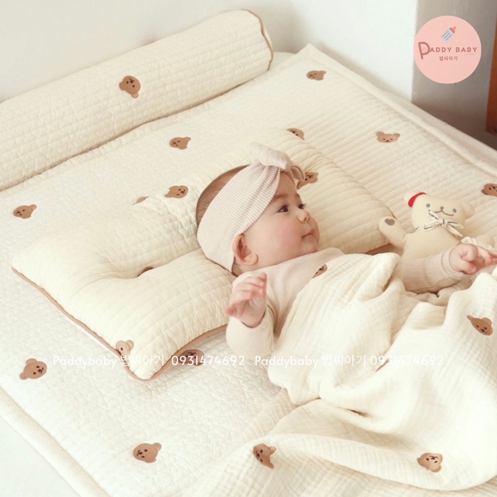 Gối chữ nhật Chezbebe nội địa Hàn size dày, trung, mỏng - Made in Korea