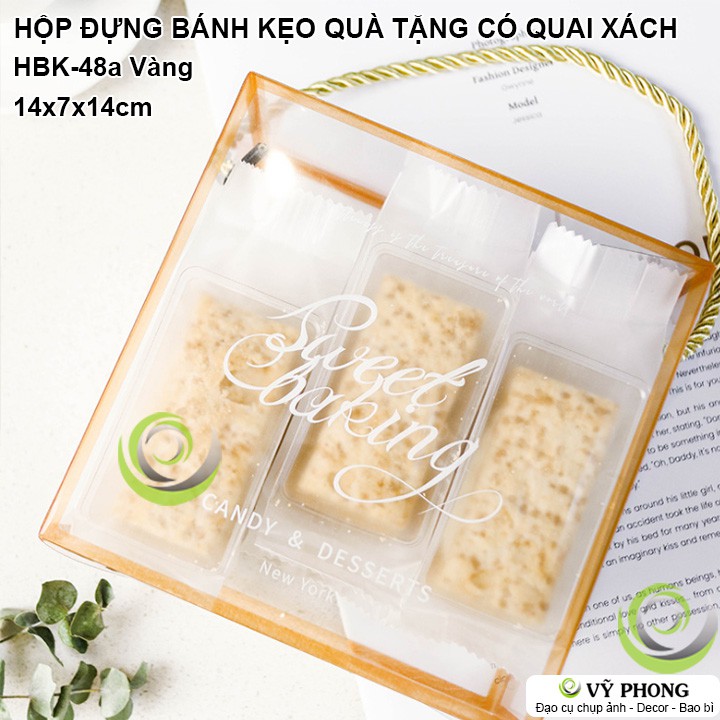 HỘP NHỰA TRONG SUỐT ĐỰNG BÁNH KẸO / QUÀ TẶNG CÓ QUAI XÁCH HỘP VUÔNG PHONG CÁCH GIẢN ĐƠN HBK-0048 | BigBuy360 - bigbuy360.vn