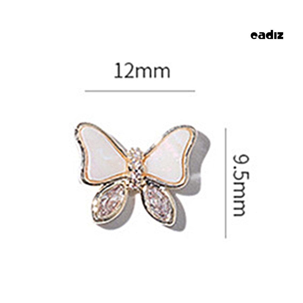 Set 2 Phụ Kiện Trang Trí Móng Hình Bướm 3D Lấp Lánh Không Bị Phai Màu Dành Cho Nữ