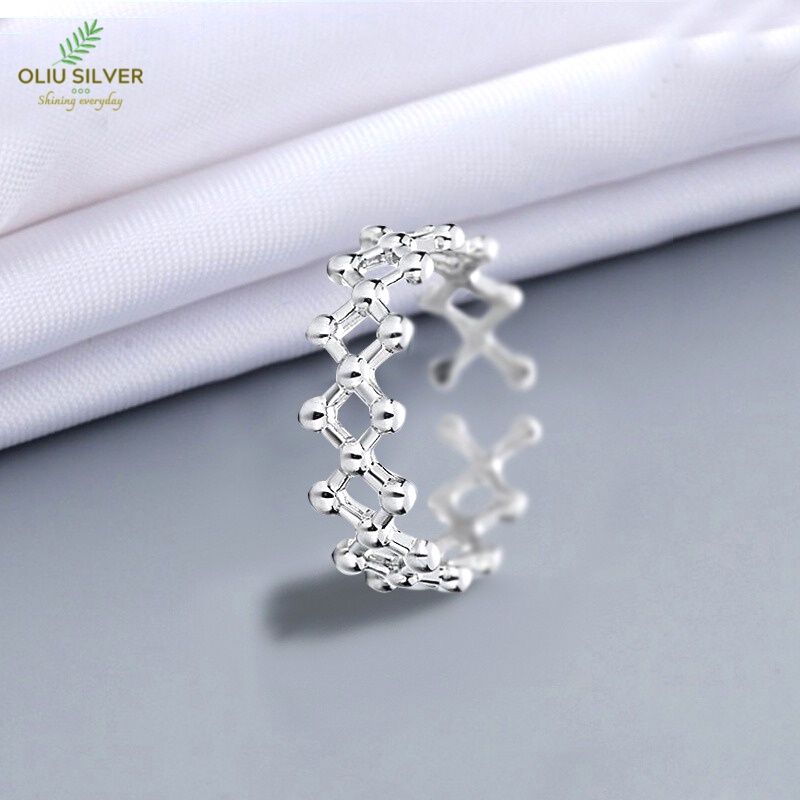 Nhẫn Bạc S925 Lưới Hình Học Weaving Trẻ Trung Cá Tính | Khuyên Tai Nữ Trang Sức Bạc Thời Trang