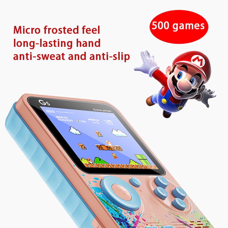 Máy Chơi game Super Mario G5 Sup Cầm Tay Mini 500 Trò Chơi Màn Hình HD Sạc Được