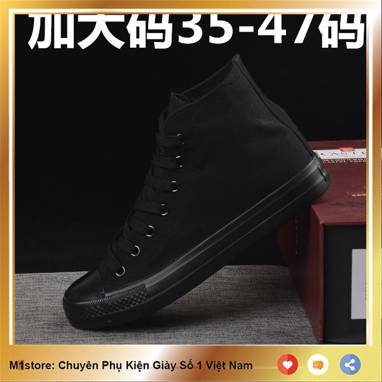 Giày Thể Thao canvas Cổ Cao Màu Đen Cá Tính Cho Nam size 47 plus size 48 44 45 plus size 46