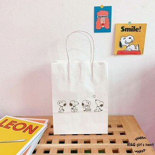<24h Lô hàng> W&GLàm bằng tay túi giấy trắng hoạt hình con chó con túi quà