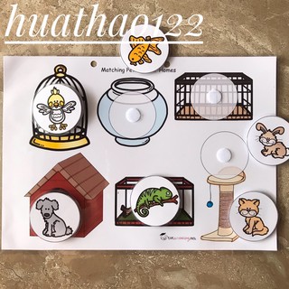 Học liệu cho bé: matching tìm nhà cho động vật
