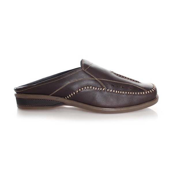 HP7125 - Giày sabo nam Huy Hoàng da bò màu nâu đậm