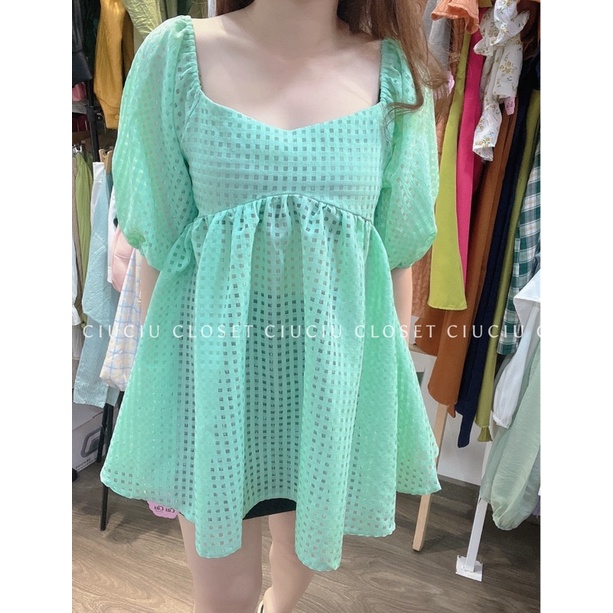 Áo Babydoll Tay Bồng FELIDA Bo Lưng Chun 3Màu