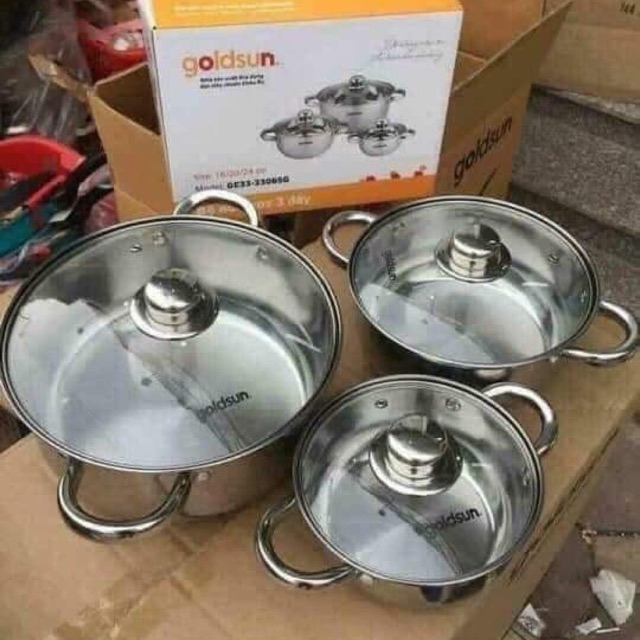 Bộ nồi 3 đáy goldsun