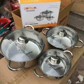 Bộ nồi 3 đáy goldsun