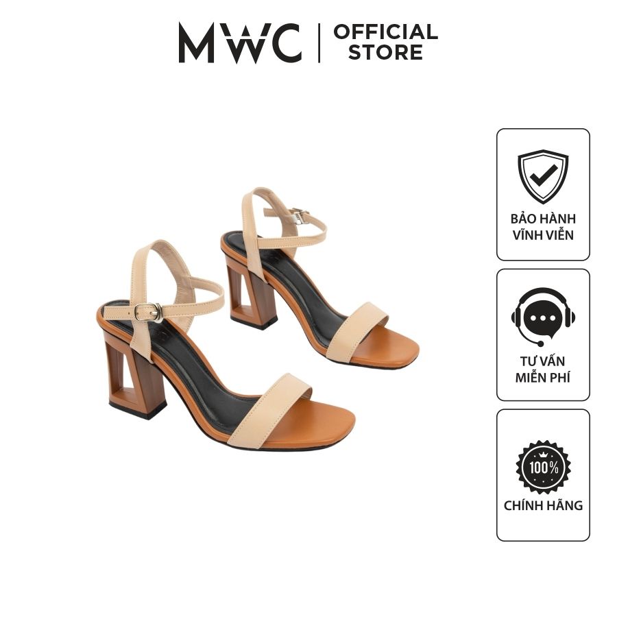 Giày Cao Gót MWC Đế Vuông 7CM Quai Ngang NUCG- 4325