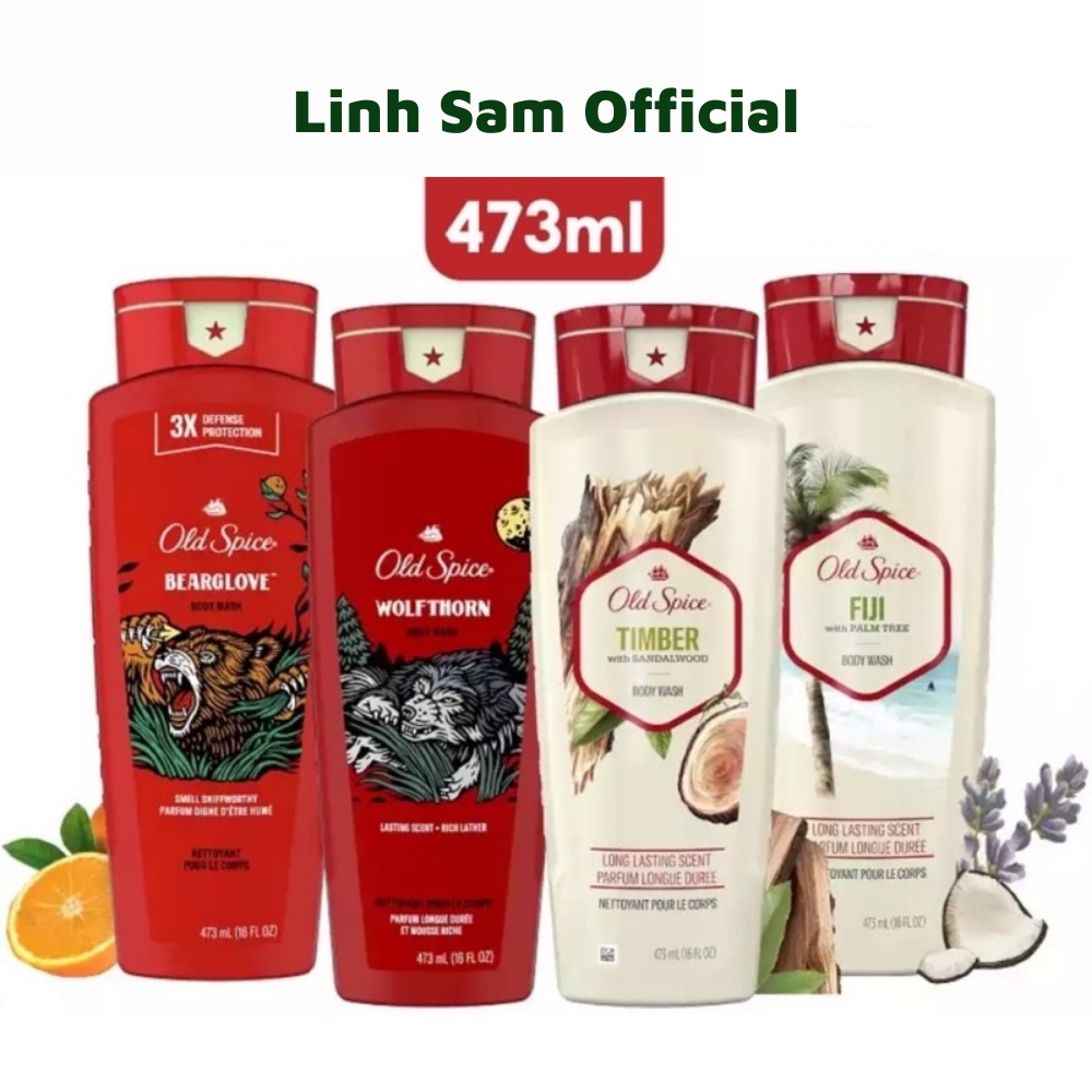 Gel tắm Old Spice nhiều mùi hương 473ml