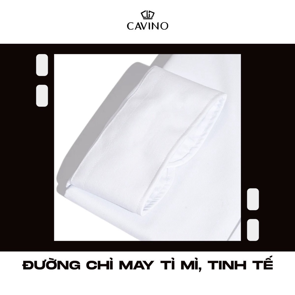 Áo sơ mi nam công sở CAVINO SMT365 Sơ mi trắng trơn chất liệu nano cao cấp chống nhăn,hút mồ hôi hiệu quả | BigBuy360 - bigbuy360.vn