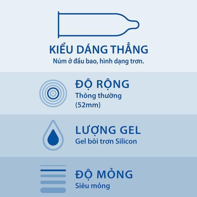 Bao cao su durex invisible, bao cao su siêu mỏng đem lại cảm giác chân thật hộp 10 cái