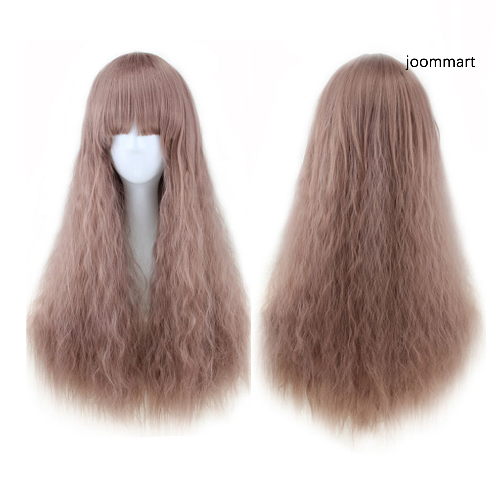 Tóc giả dáng dài 65cm xoăn gợn sóng thời trang nhiều màu sắc cho nữ