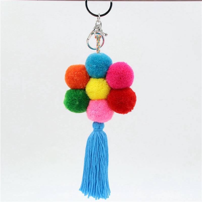 Móc khóa hình bóng lông phong cách dân tộc thời trang