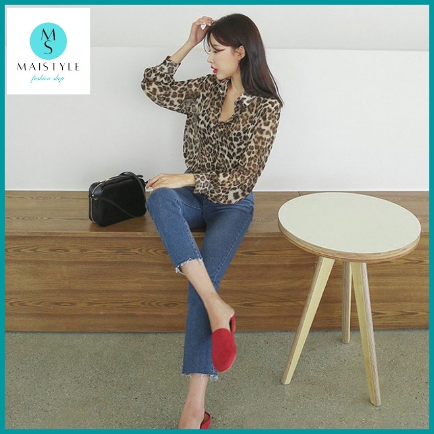 Áo sơ mi nữ MAISTYLE áo voan kiểu dài tay bánh bèo nữ công sở da beo đẹp hàn quốc cao cấp MY1096 | BigBuy360 - bigbuy360.vn